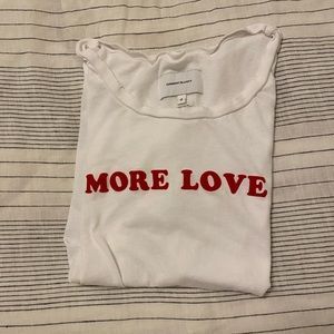 Current/Elliott “More Love” White Cotten T shirt Sz Small